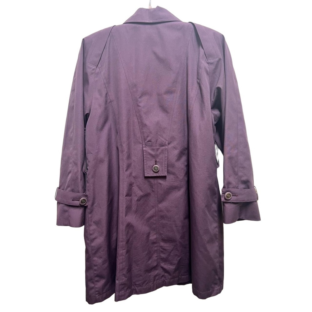 LONDON FOG Womens Size 8 Purple Classic Trench Coat Paisley Lined Vintage - Picture 11 of 13